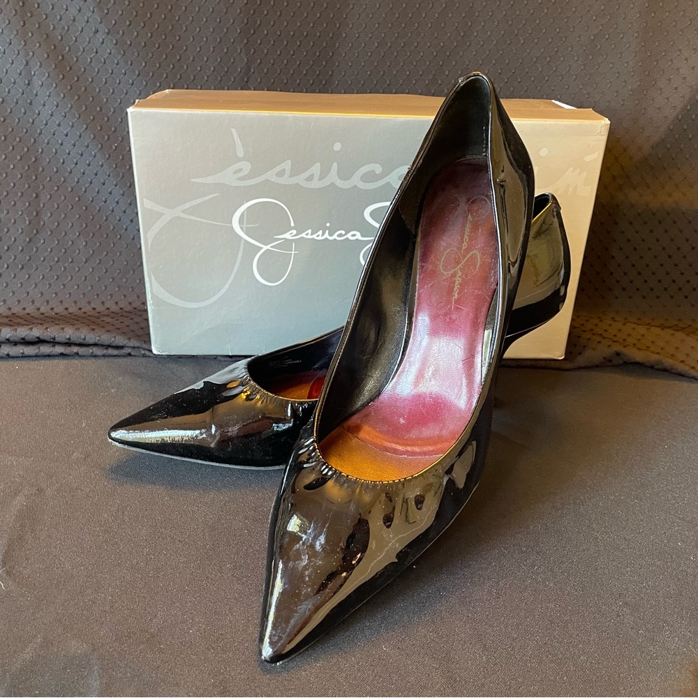 Jessica Simpson Black Patent Leather Heels